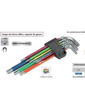 JUEGO 9 LLAVES ALLEN HEX.MULTICOLOR.