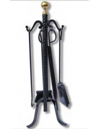 JUEGO CHIMENEA 4P.BOLA DORADA.