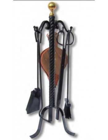 JUEGO CHIMENEA 5P.BOLA DORADA