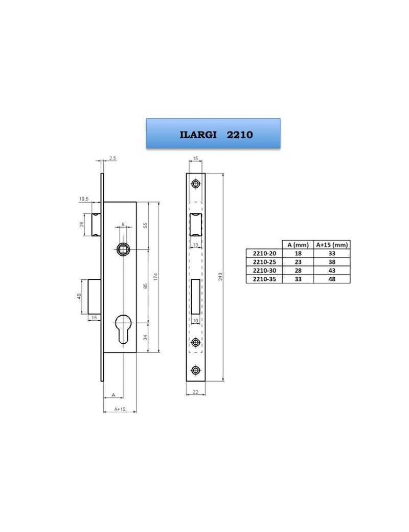 CERRADURA ILARGI 2410-20 EMB.METAL.