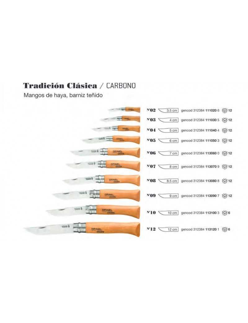 NAVAJA OPINEL CARBONO P/MADERA Nº 3