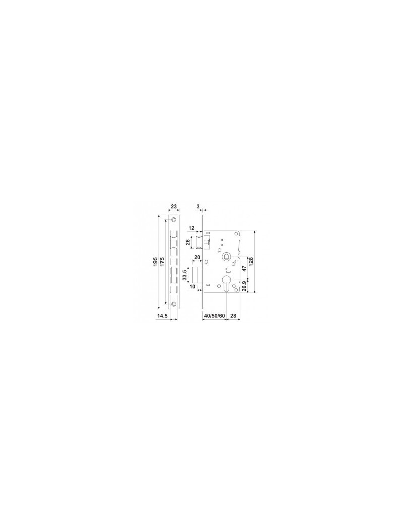 CERRADURA E3812-50 LATON F/R