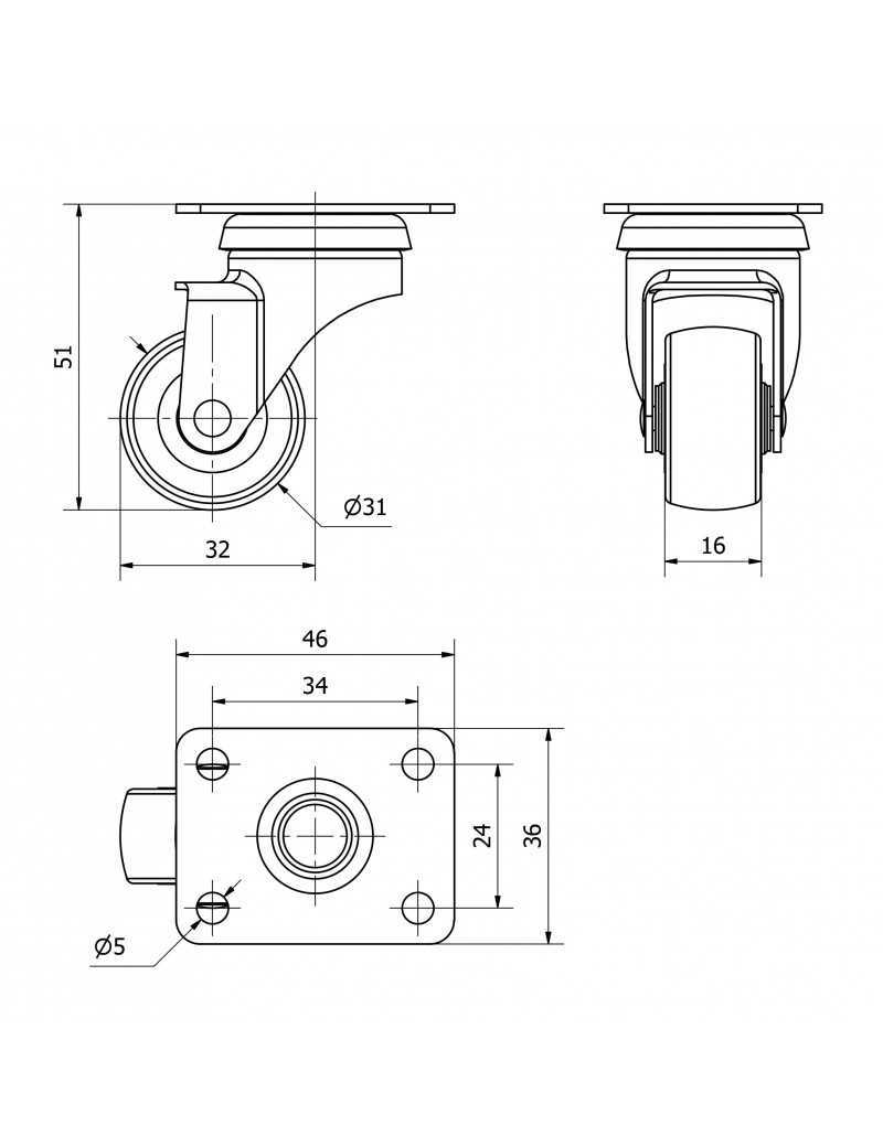 RUEDA 30 C/PLACA GRIS