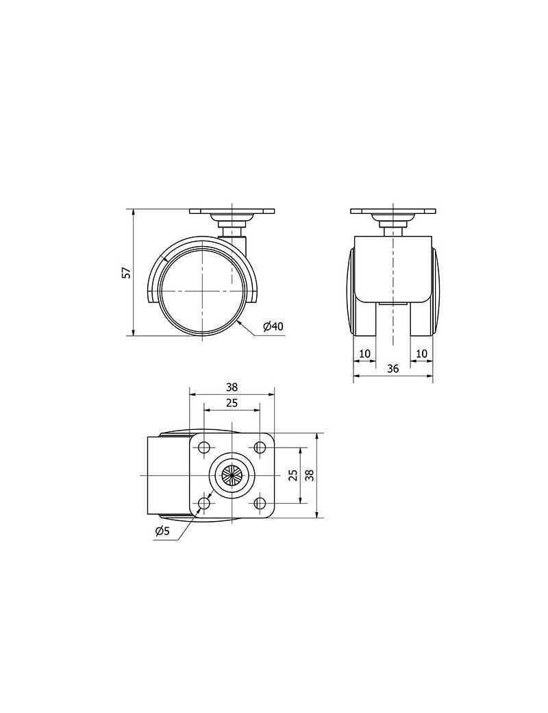 RUEDA 4O C/PLACA Y FRENO NEGRA.
