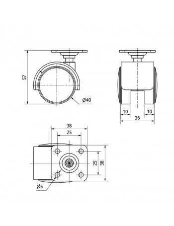 RUEDA 4O C/PLACA Y FRENO NEGRA.