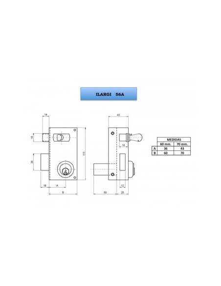 CERRADURA ILARGI 1056B 70 DCHA.R