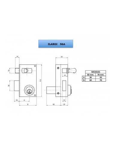 CERRADURA ILARGI 1056A 70 DRCHA.R