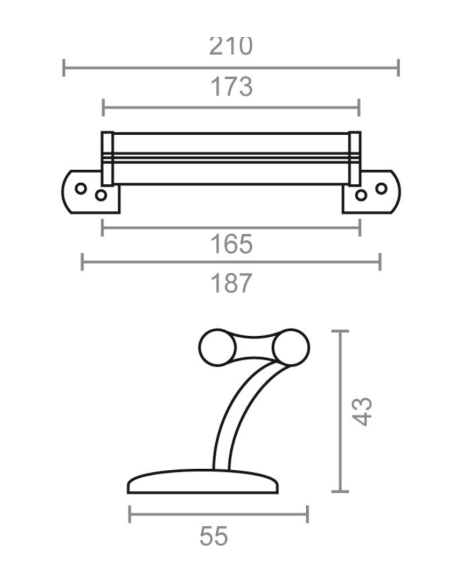 ASA CORREDERA 6809 ALUM. NEGRO